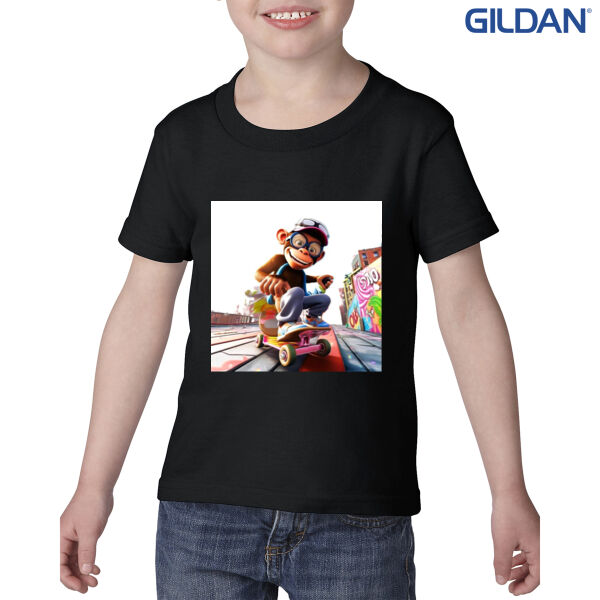 FUNNY MONKEY - Gildan Toddler Heavy Cotton T-Shirt Thumbnail